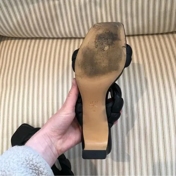 H&M Quilted Faux Leather Sandal Heels - Picture 8 of 10